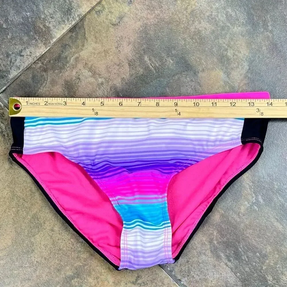 Gerry Youth Girls' Striped Tahiti Colorway Bikini Bottoms XL 16
